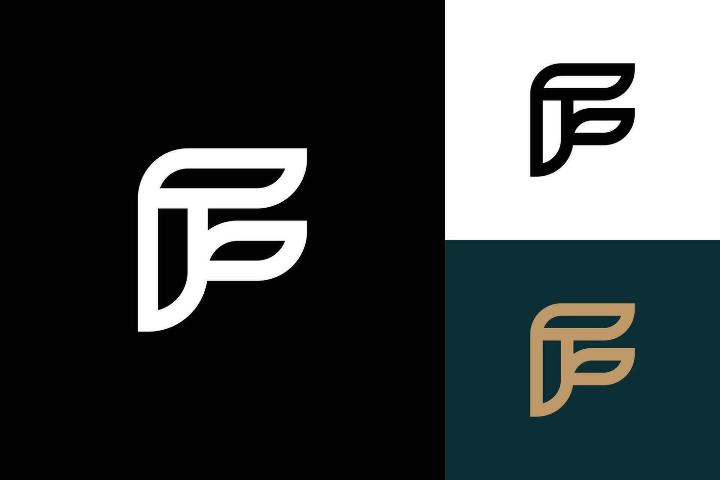 letter f monogram vector logo design