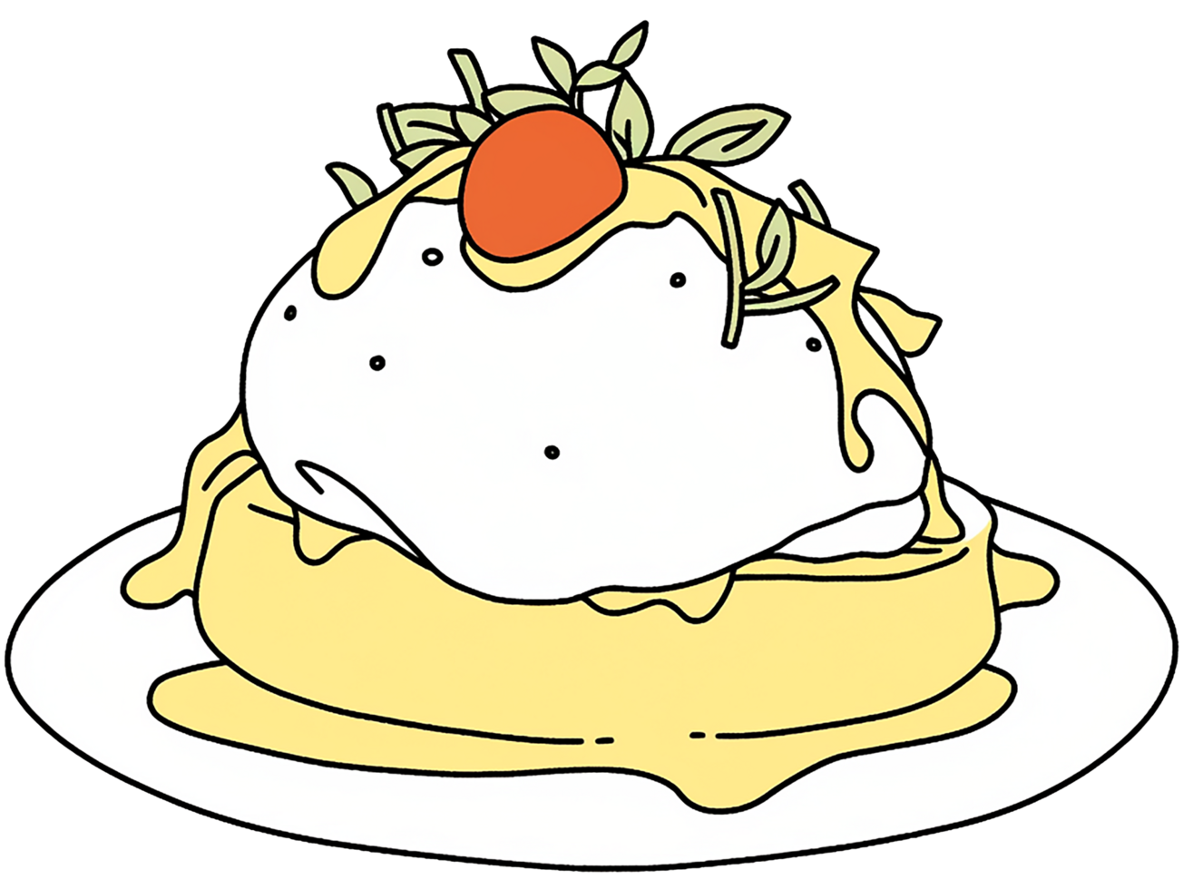 a dish of egg benedict and toast on transparent background png