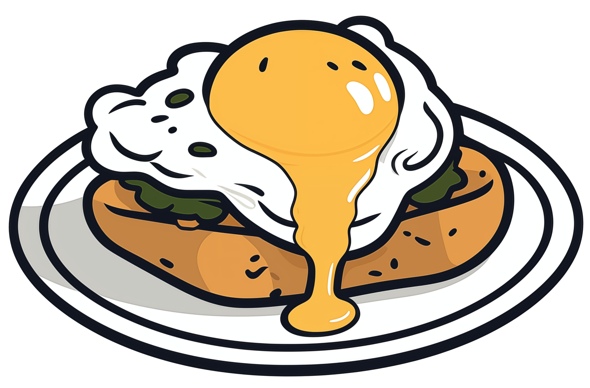 a dish of egg benedict and toast on transparent background 34763737 PNG