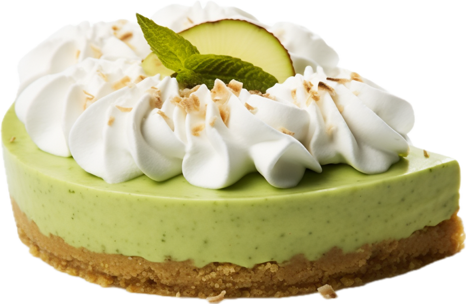 AI generated coconut matcha cream pie png
