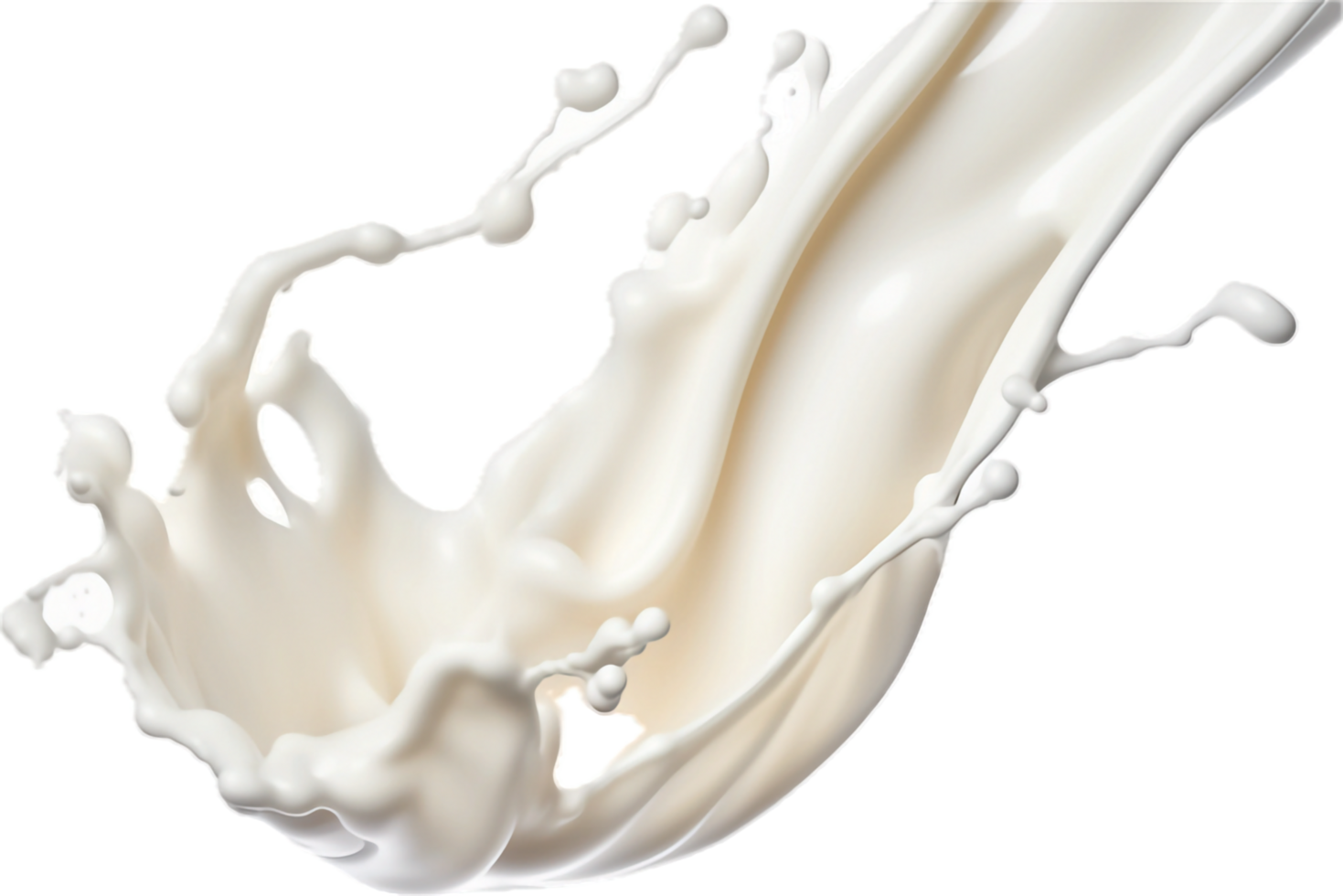 AI generated milk splash with almonds png