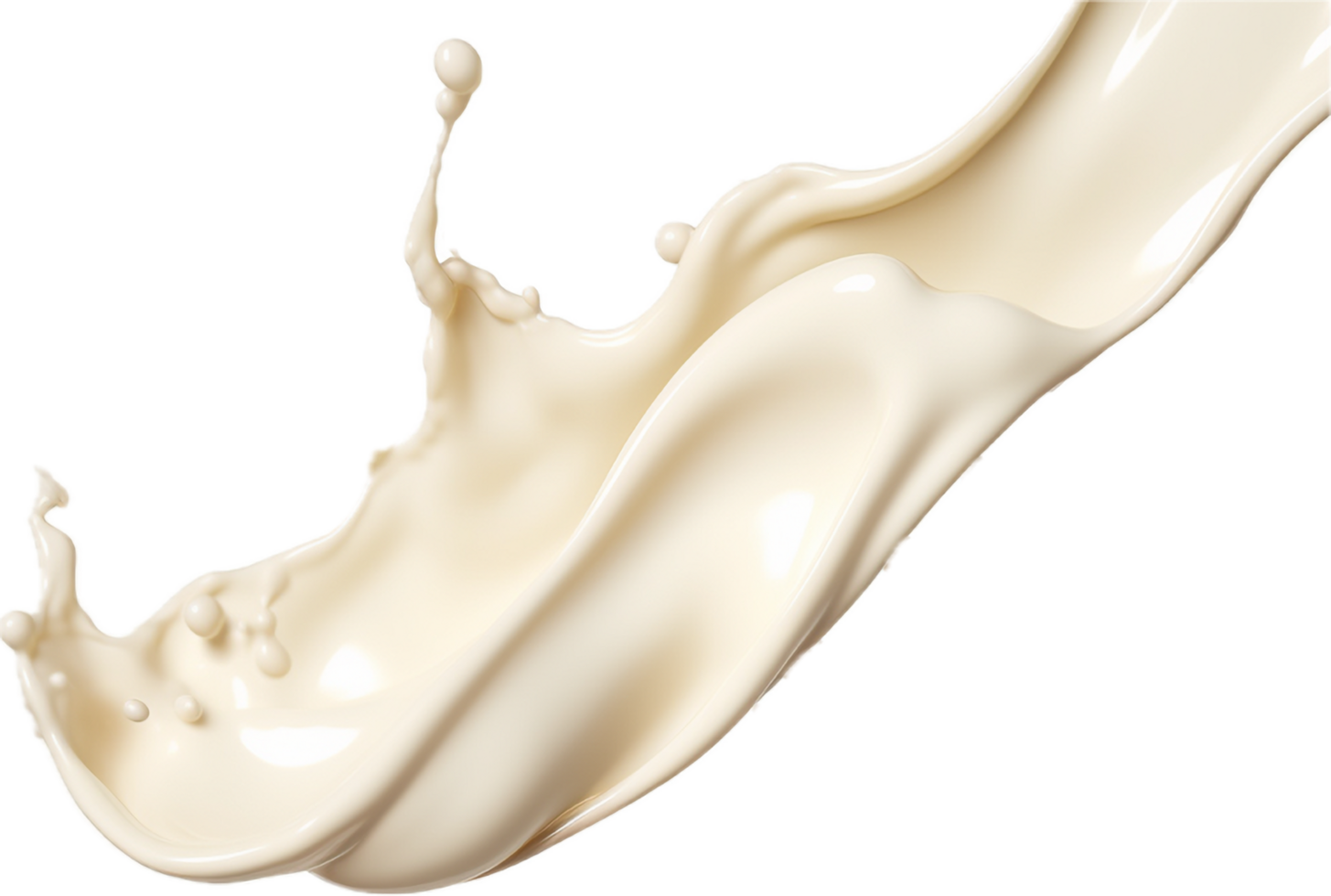 AI generated milk splash with almonds png