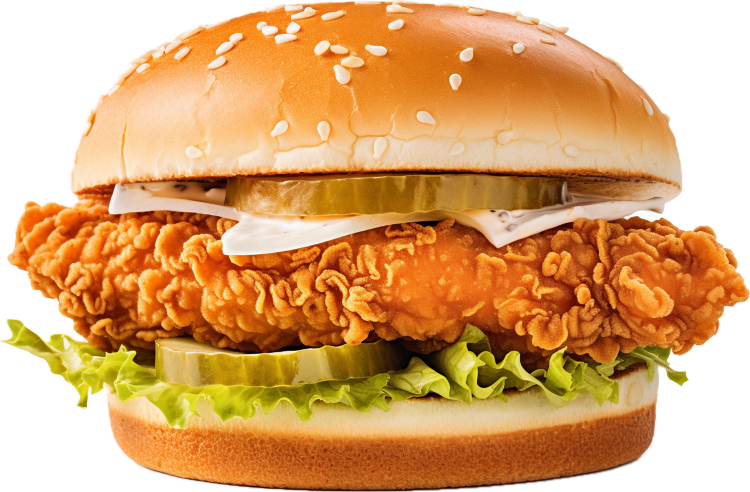 AI generated fried chicken burger png