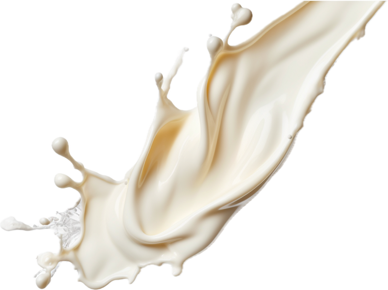 AI generated milk splash with almonds png