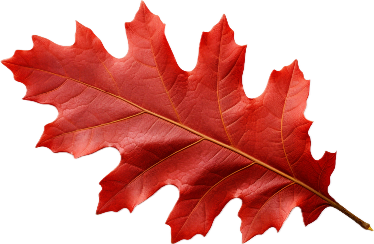 AI generated red autumn oak leaf png