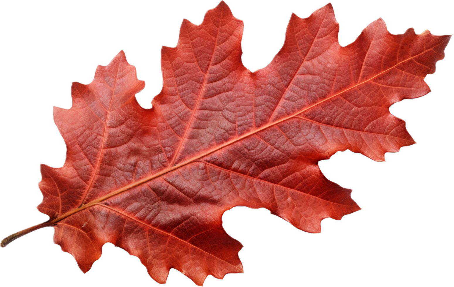AI generated red autumn oak leaf png