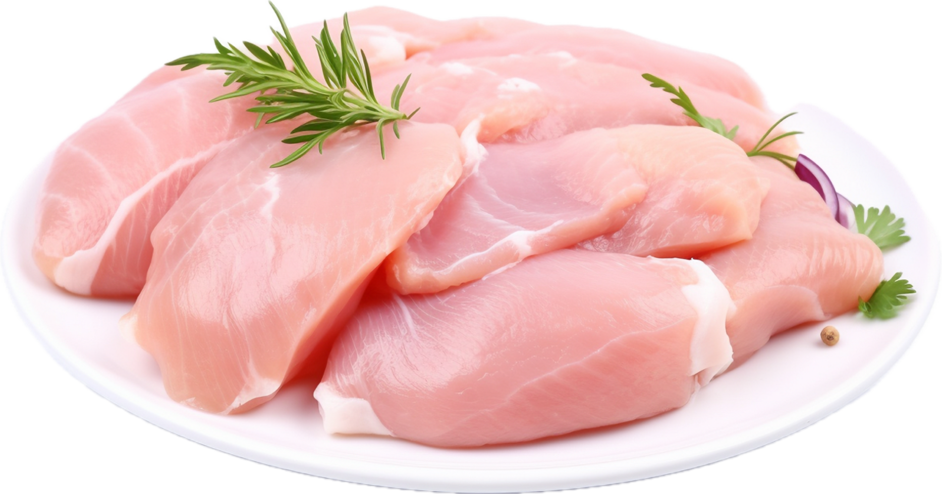 AI generated raw chicken meat png