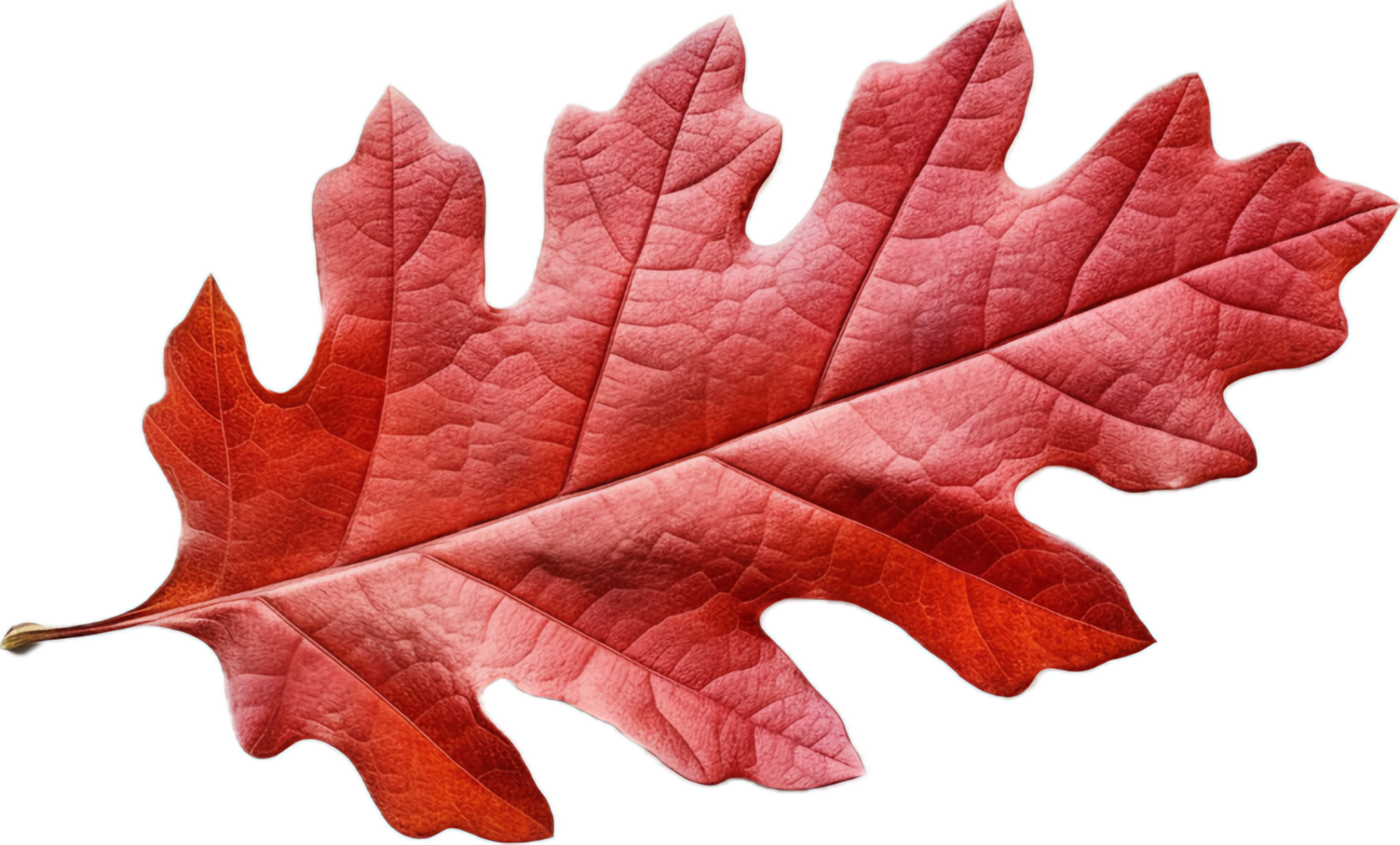AI generated red autumn oak leaf png
