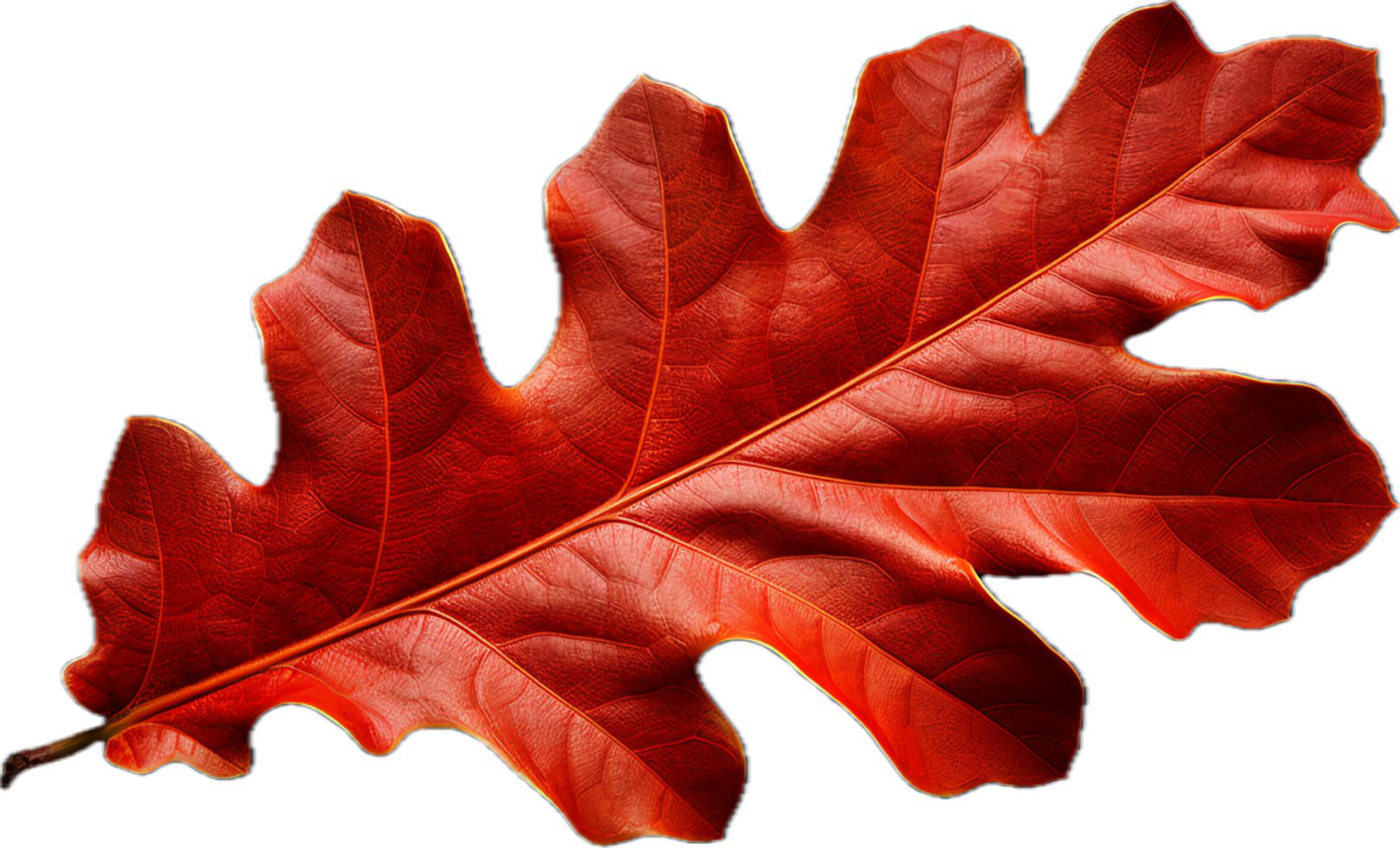 AI generated red autumn oak leaf png