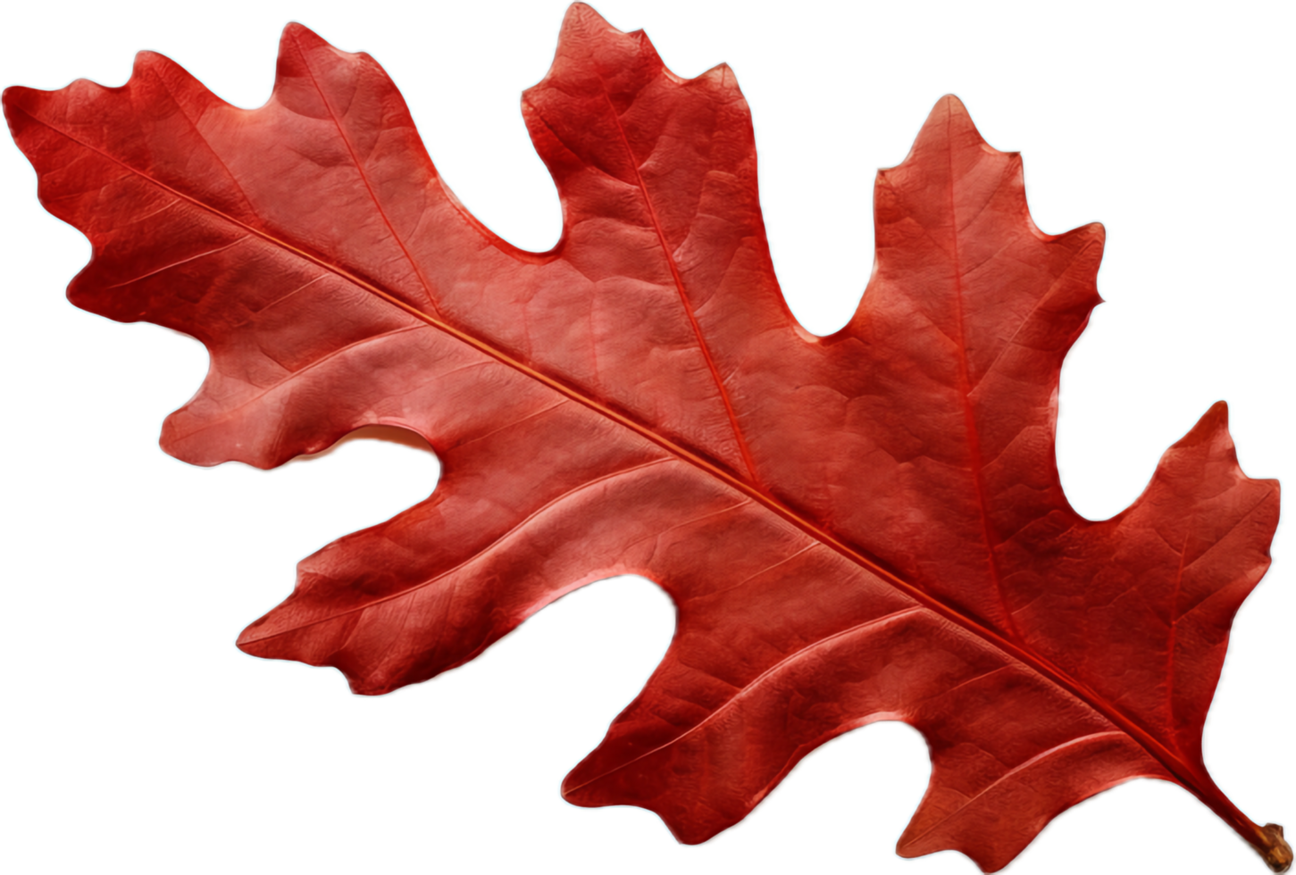 AI generated red autumn oak leaf png