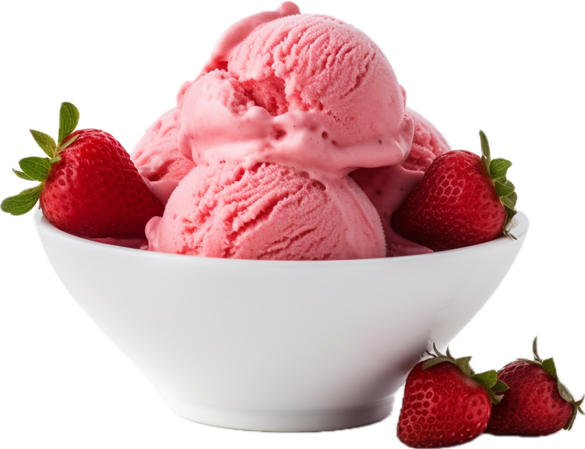 AI generated strawberry ice cream in a bowl png 34763927 PNG