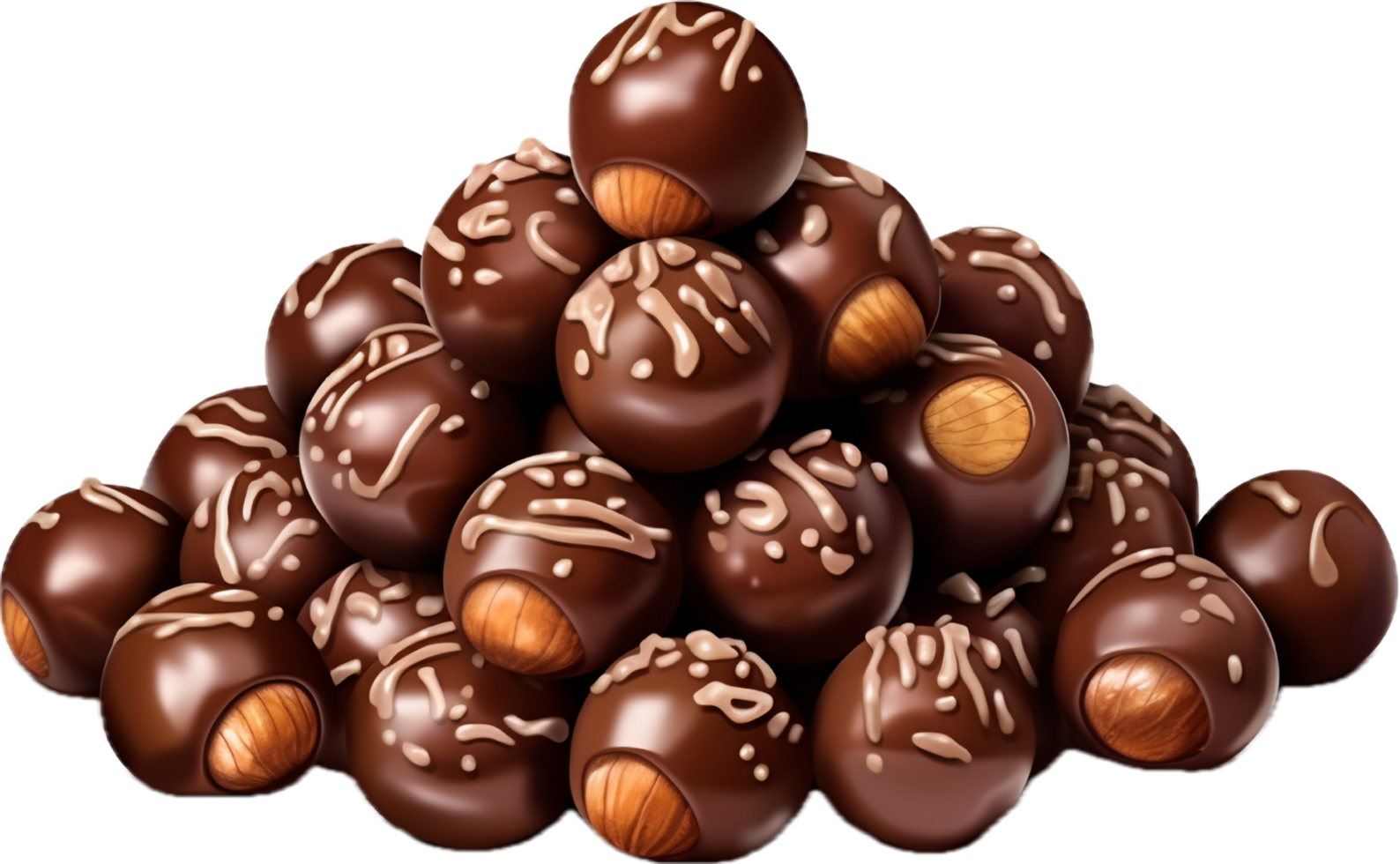 AI generated Chocolate candy with hazelnuts png