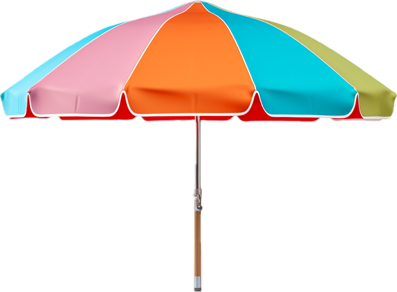 AI generated Colorful beach umbrella png