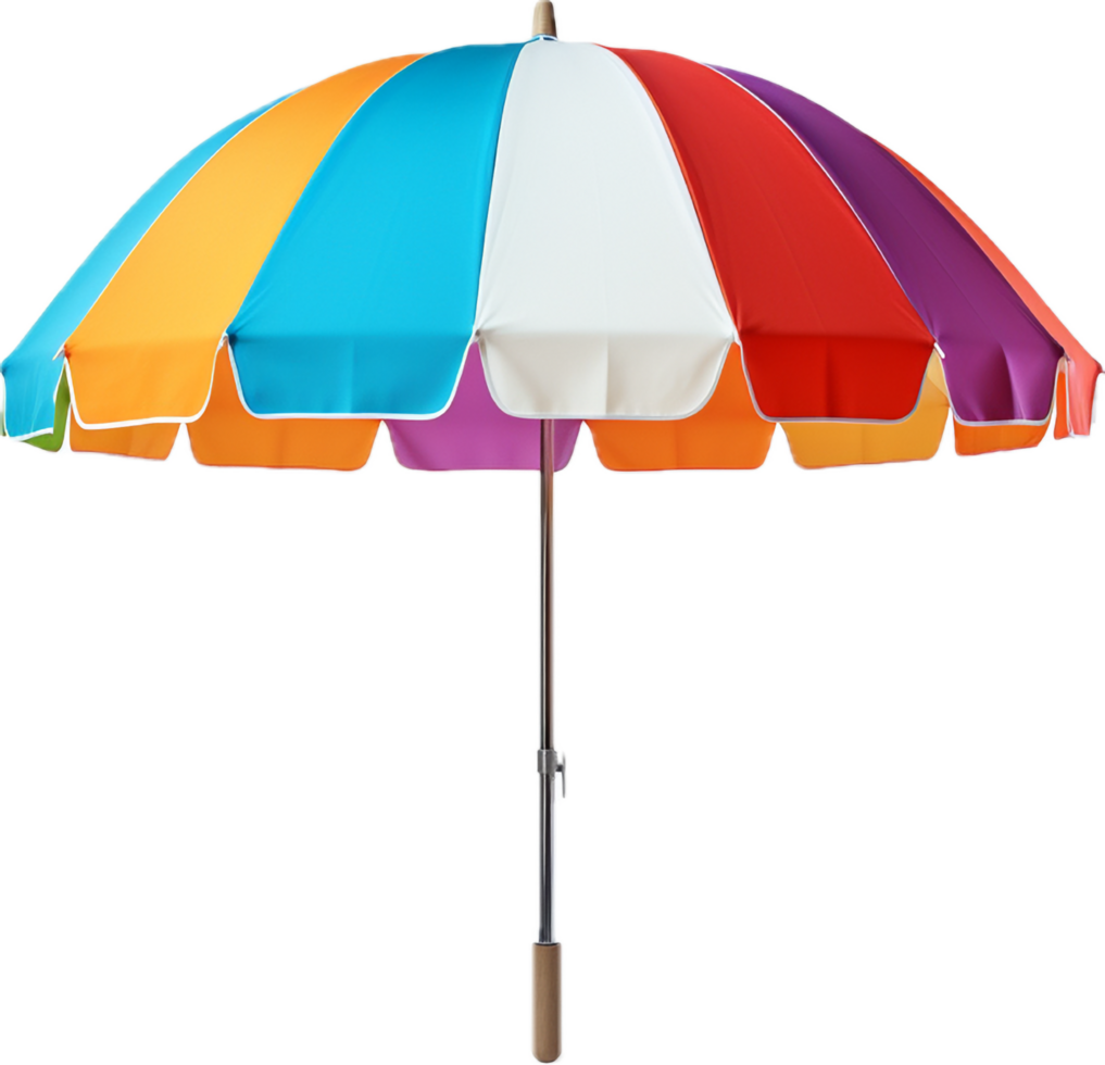 ai généré coloré plage parapluie png