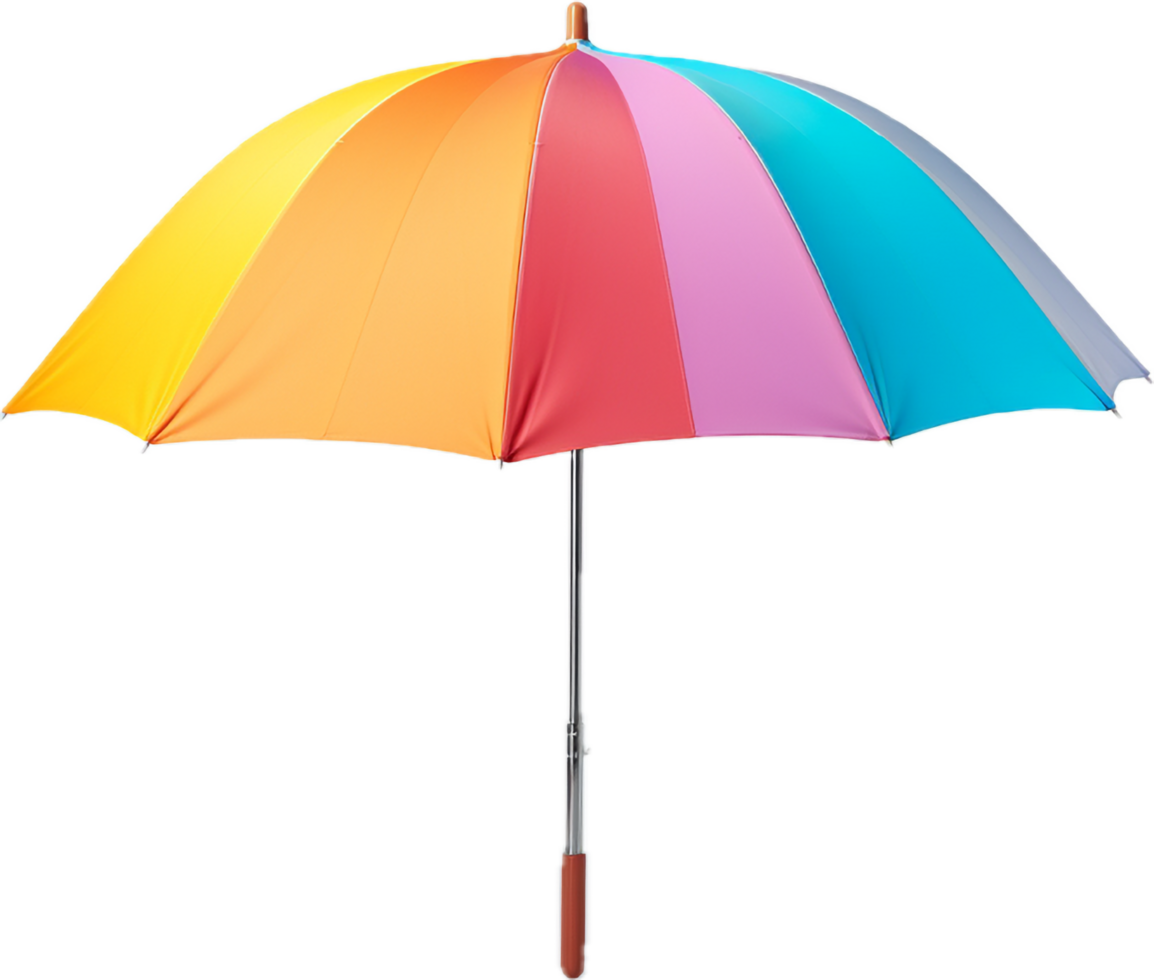 AI generated Colorful beach umbrella png