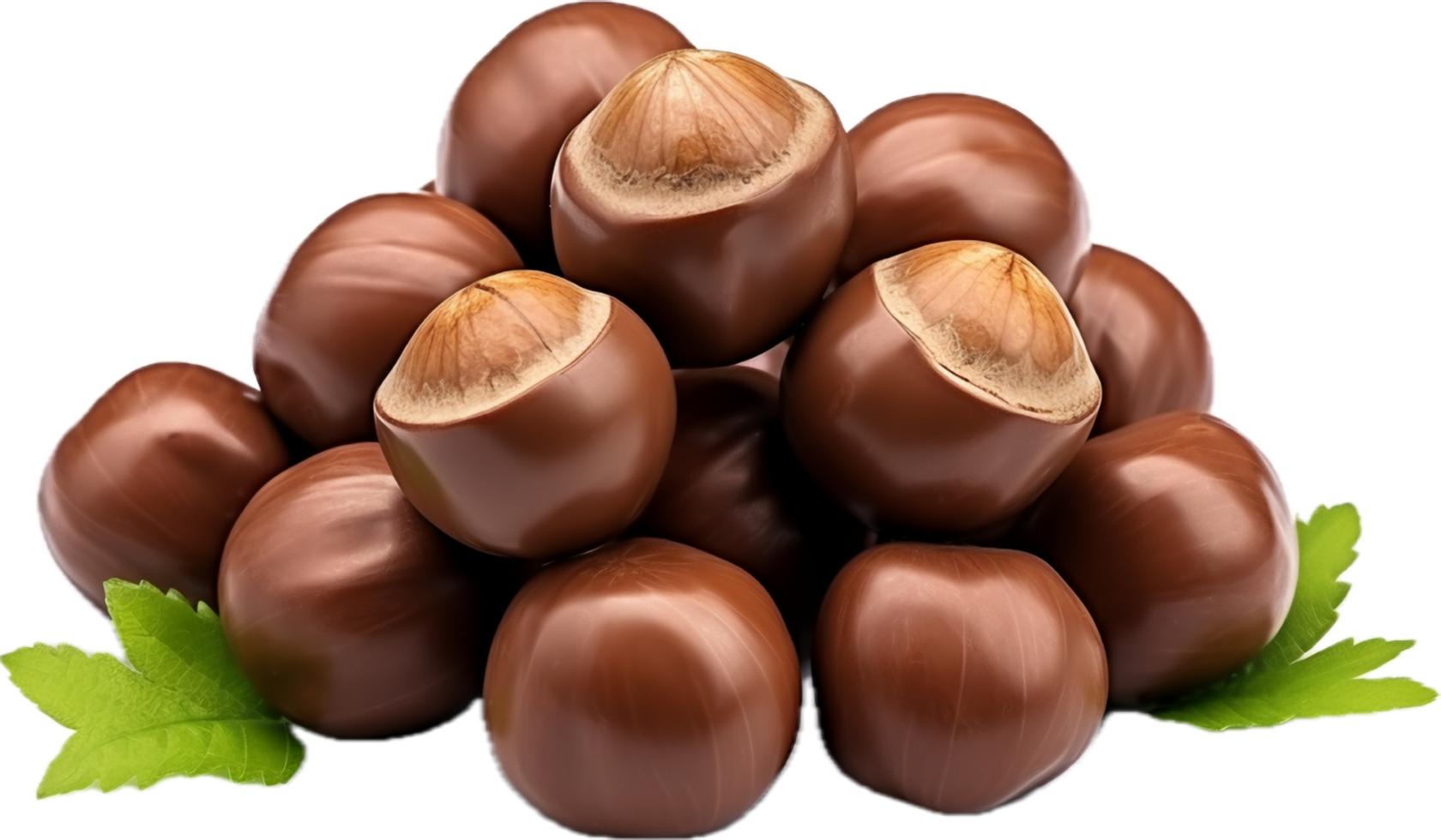 ai gegenereerd chocola snoep met hazelnoten PNG