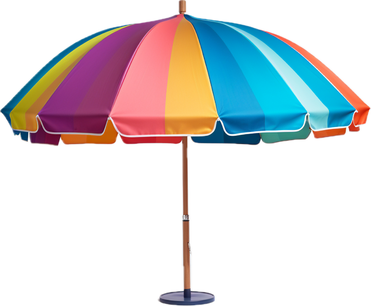 AI generated Colorful beach umbrella png