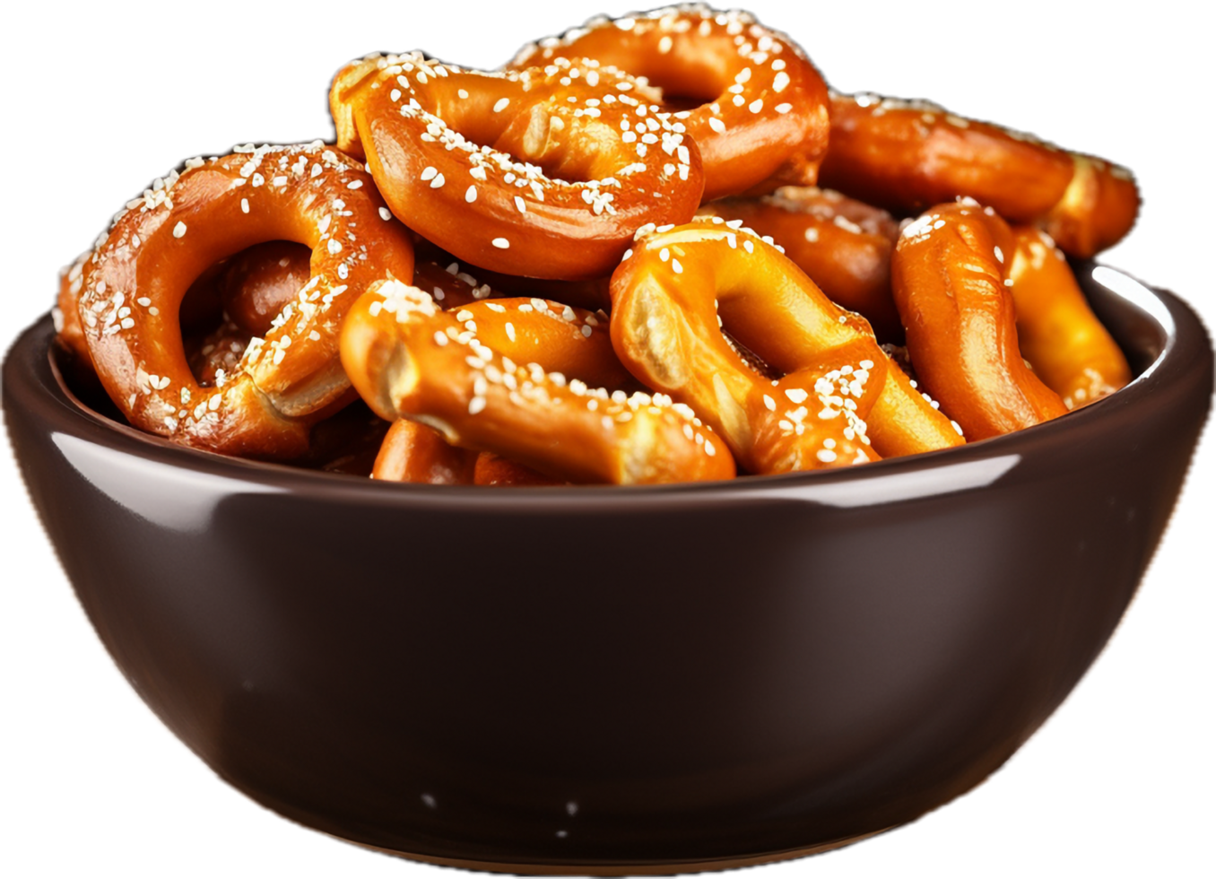 AI generated salted pretzels in bowl png 34764083 PNG