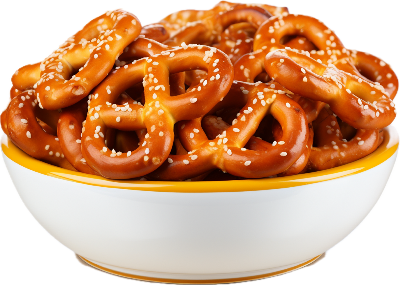 AI generated salted pretzels in bowl png 34764099 PNG