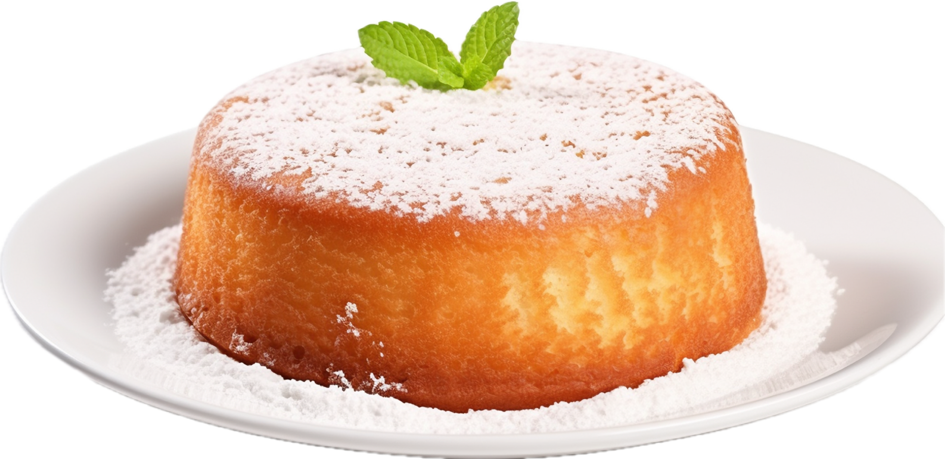 AI generated yogurt cake with powdered sugar png