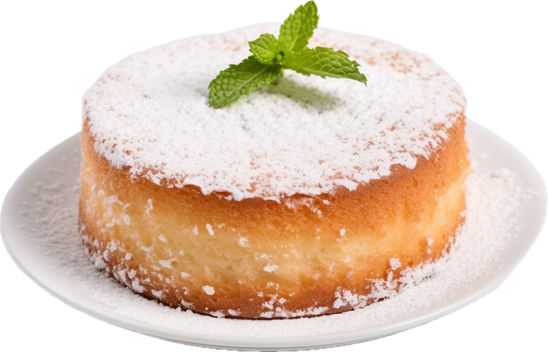 AI generated yogurt cake with powdered sugar png 34764155 PNG