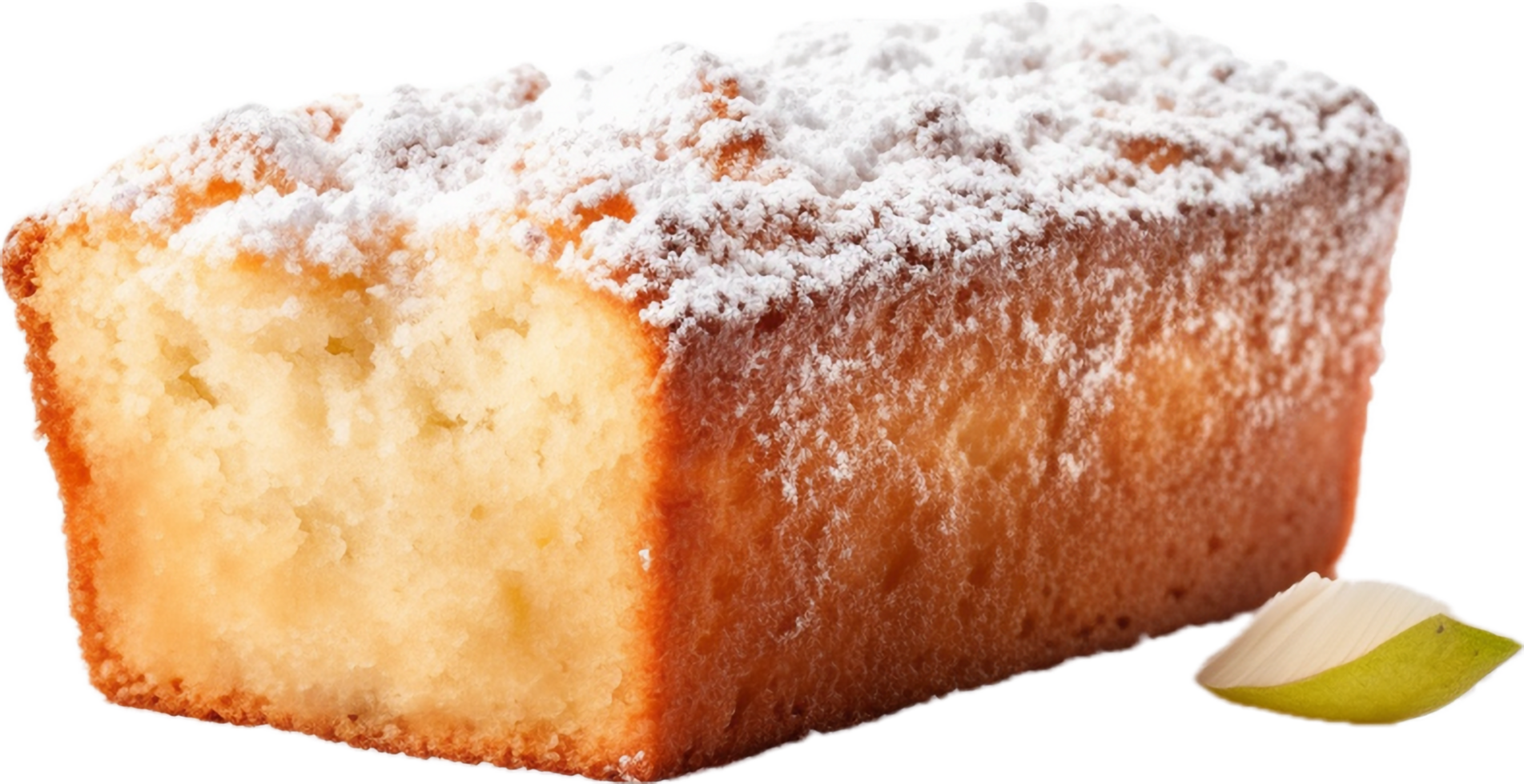 AI generated yogurt cake with powdered sugar png