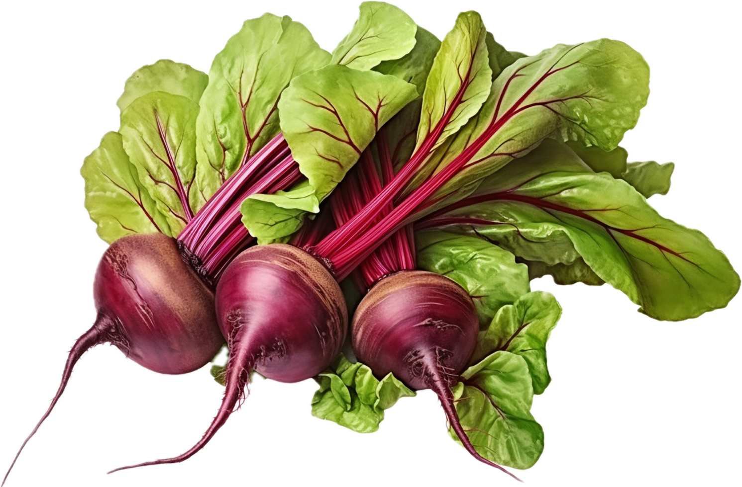 AI generated beetroot with leaves png