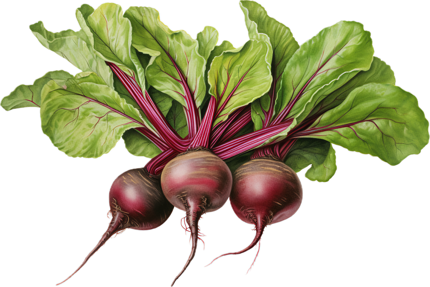 AI generated beetroot with leaves png