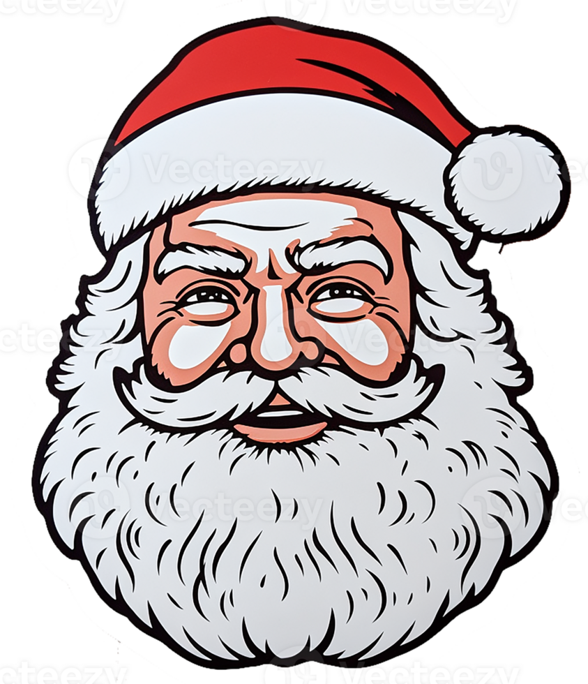 AI generated santa xmas on transparent background png