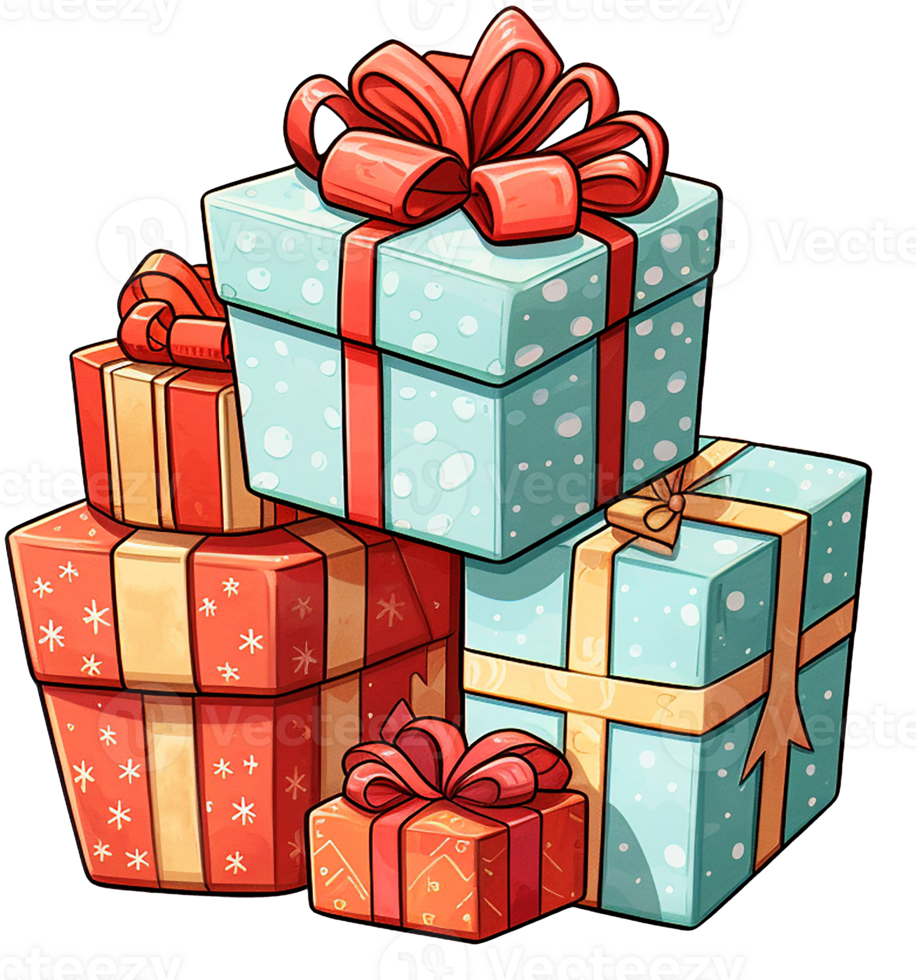 AI generated Presents gift on transparent background png