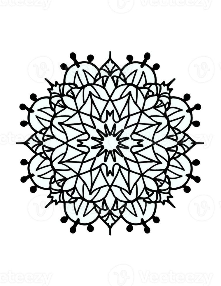 AI generated graphics coloring book heart valentines day mandala photo