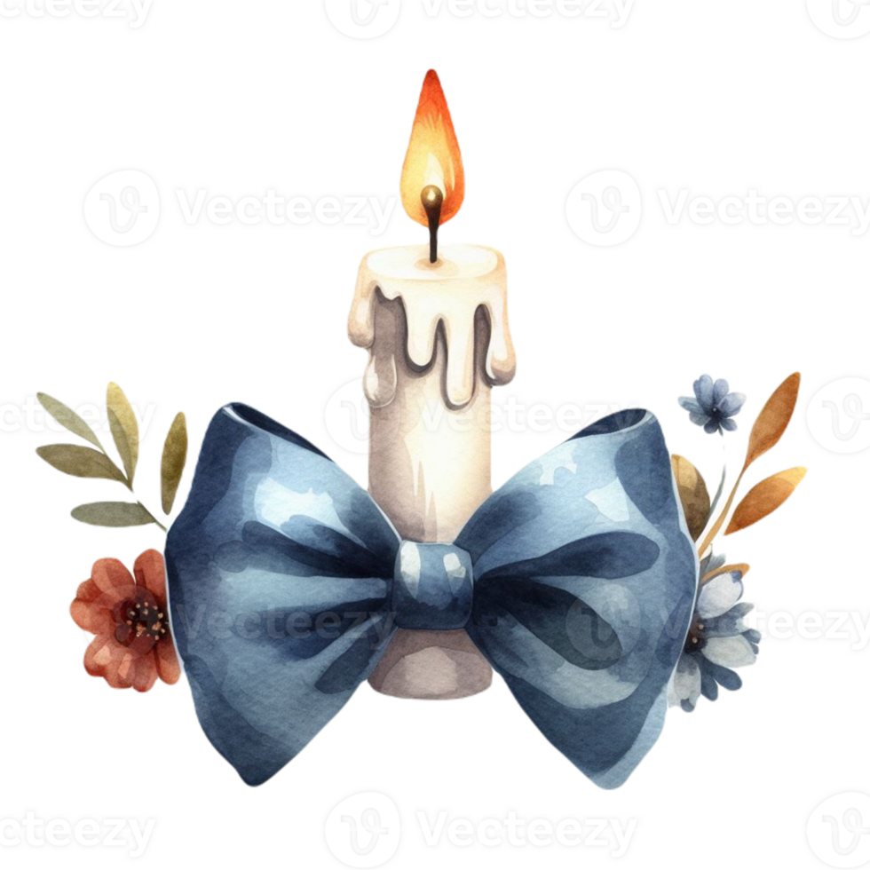 AI generated Candle Bow Gift Anniversary AI Generative png