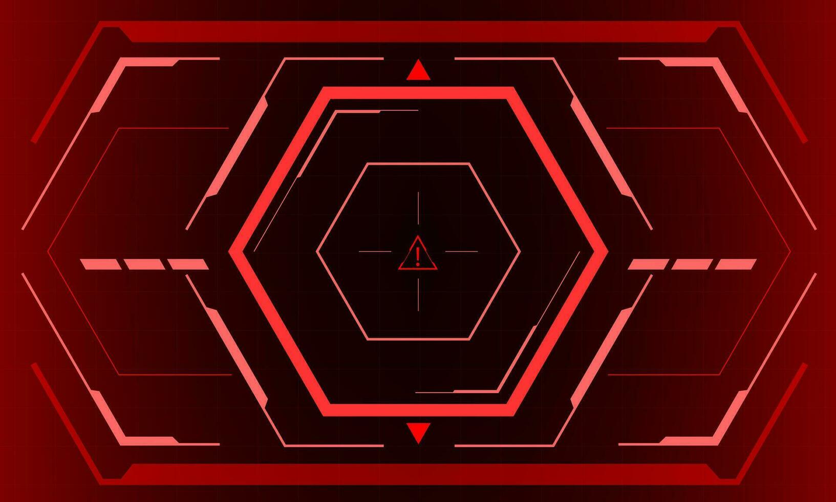HUD sci-fi hexagon interface screen view hexagon geometric design virtual reality futuristic technology creative display on red vector