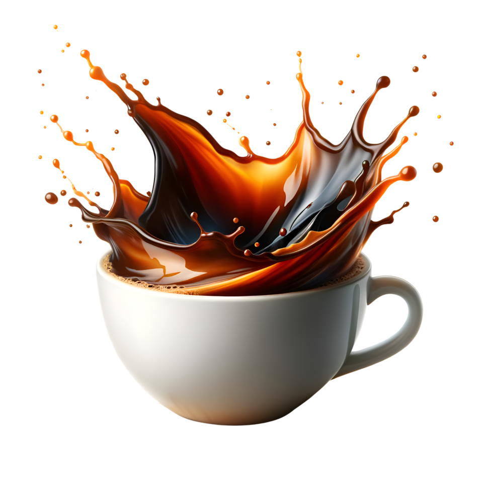 AI generated Coffee cup with splash. png