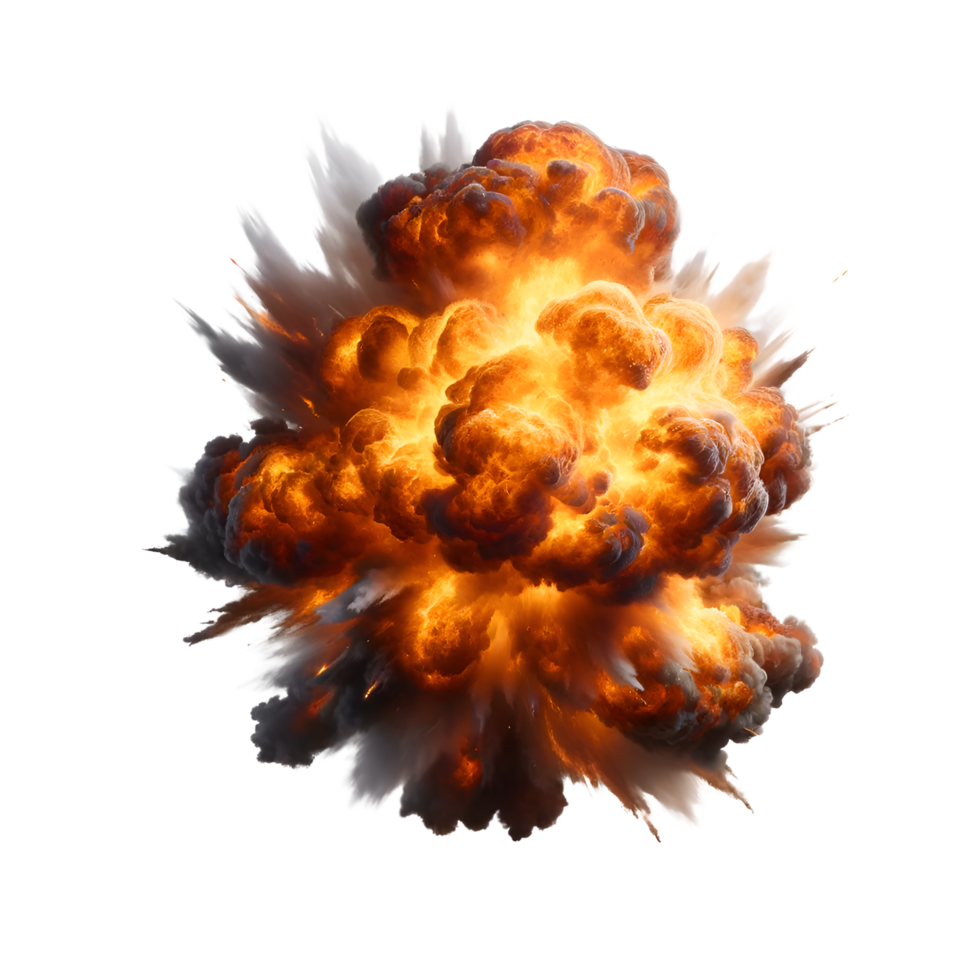 AI generated Top view of big explosion. png