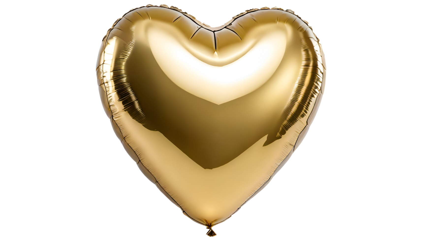 AI generated Gold heart shape balloon. png