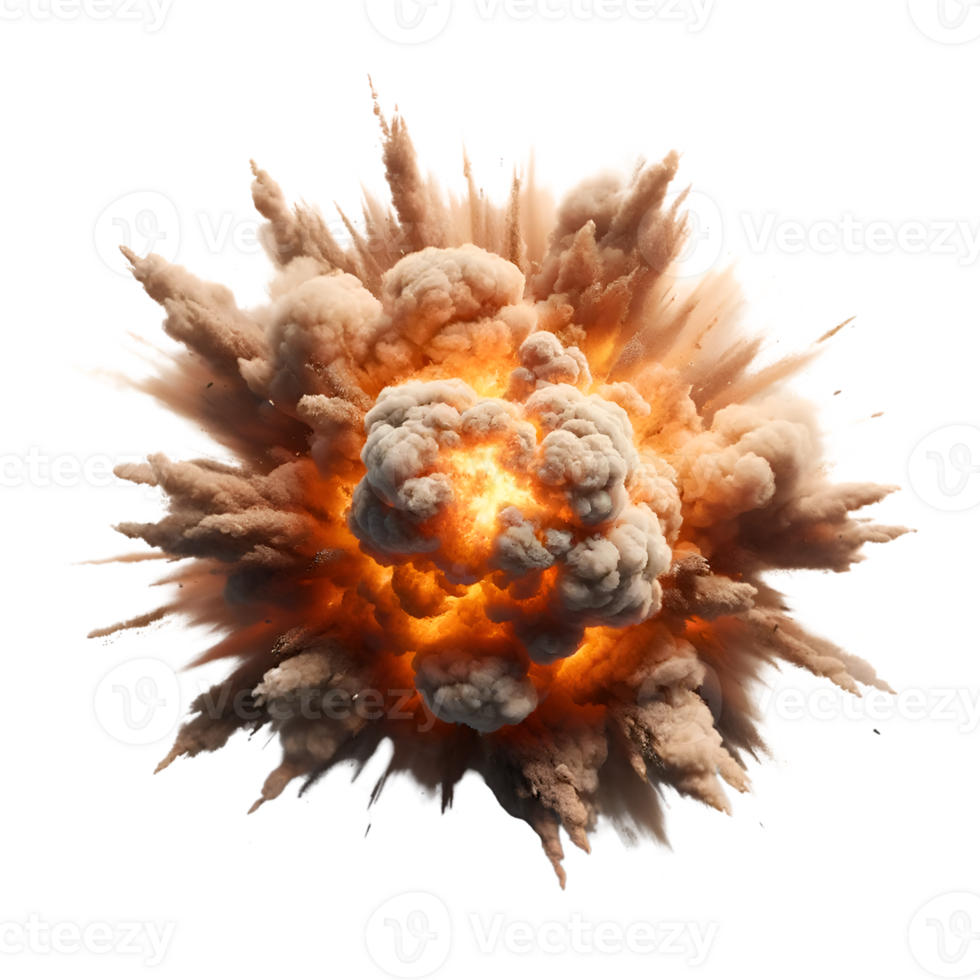 AI generated Top view of big explosion. png