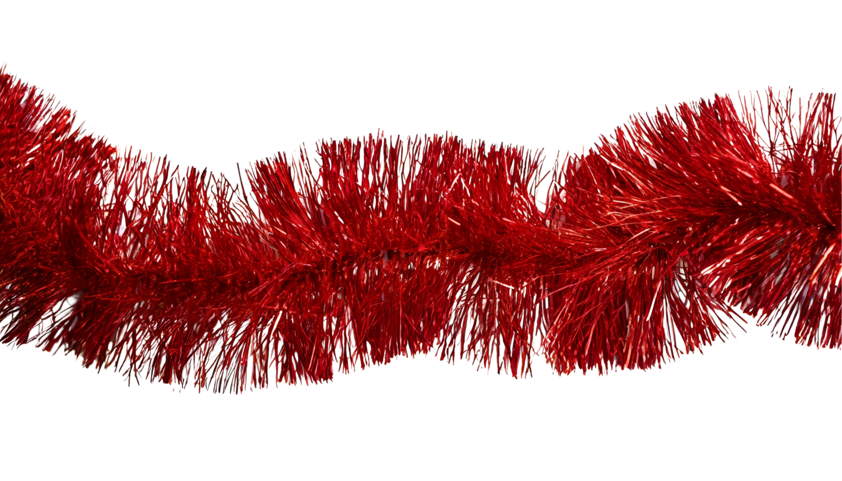 AI generated Red decorative tinsel. png