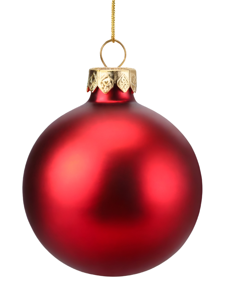 AI generated Hanging red bauble. png