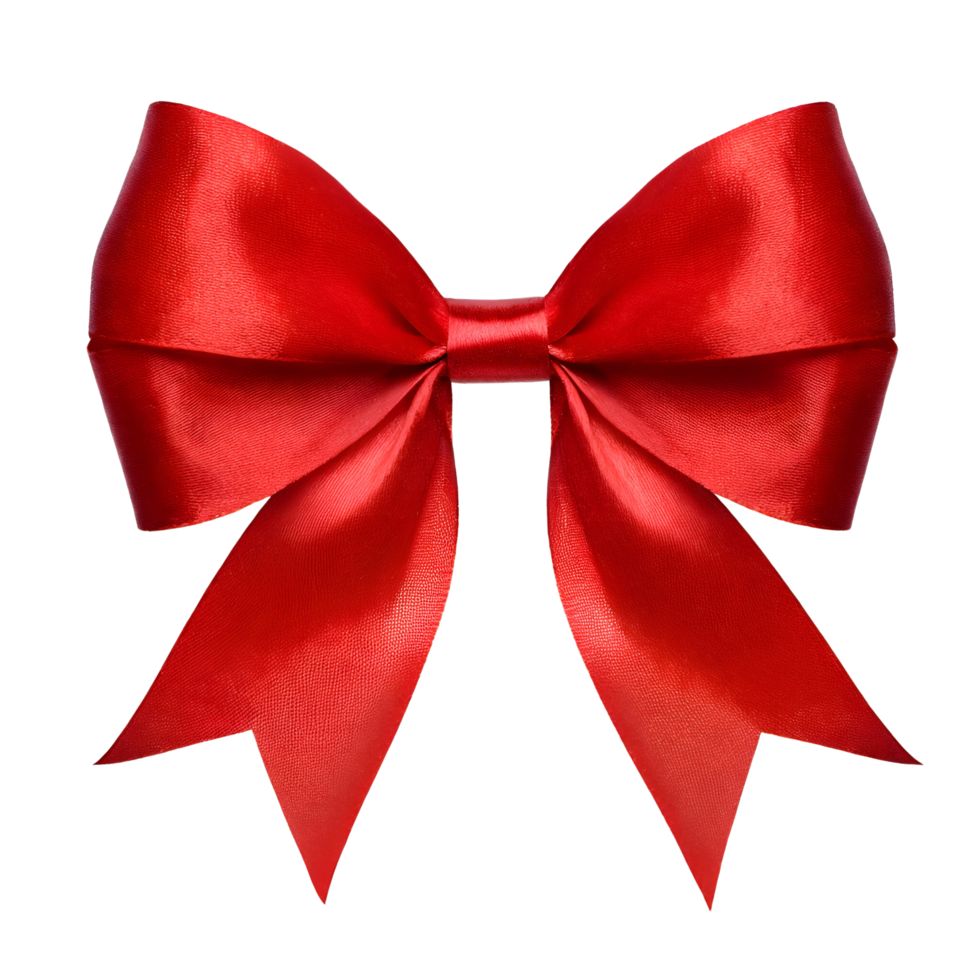AI generated Red ribbon bow. png