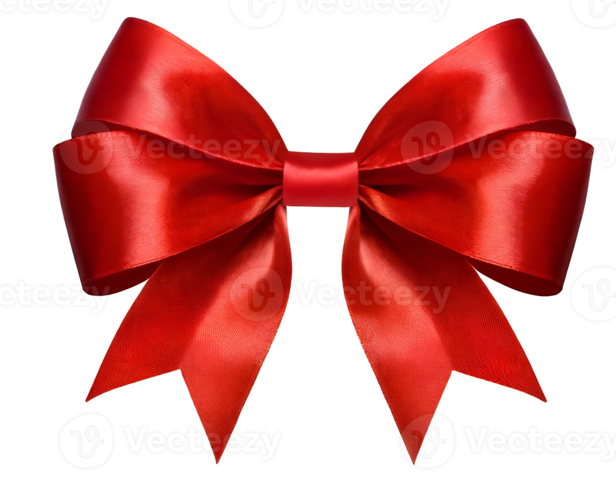 AI generated Red satin ribbon bow. png