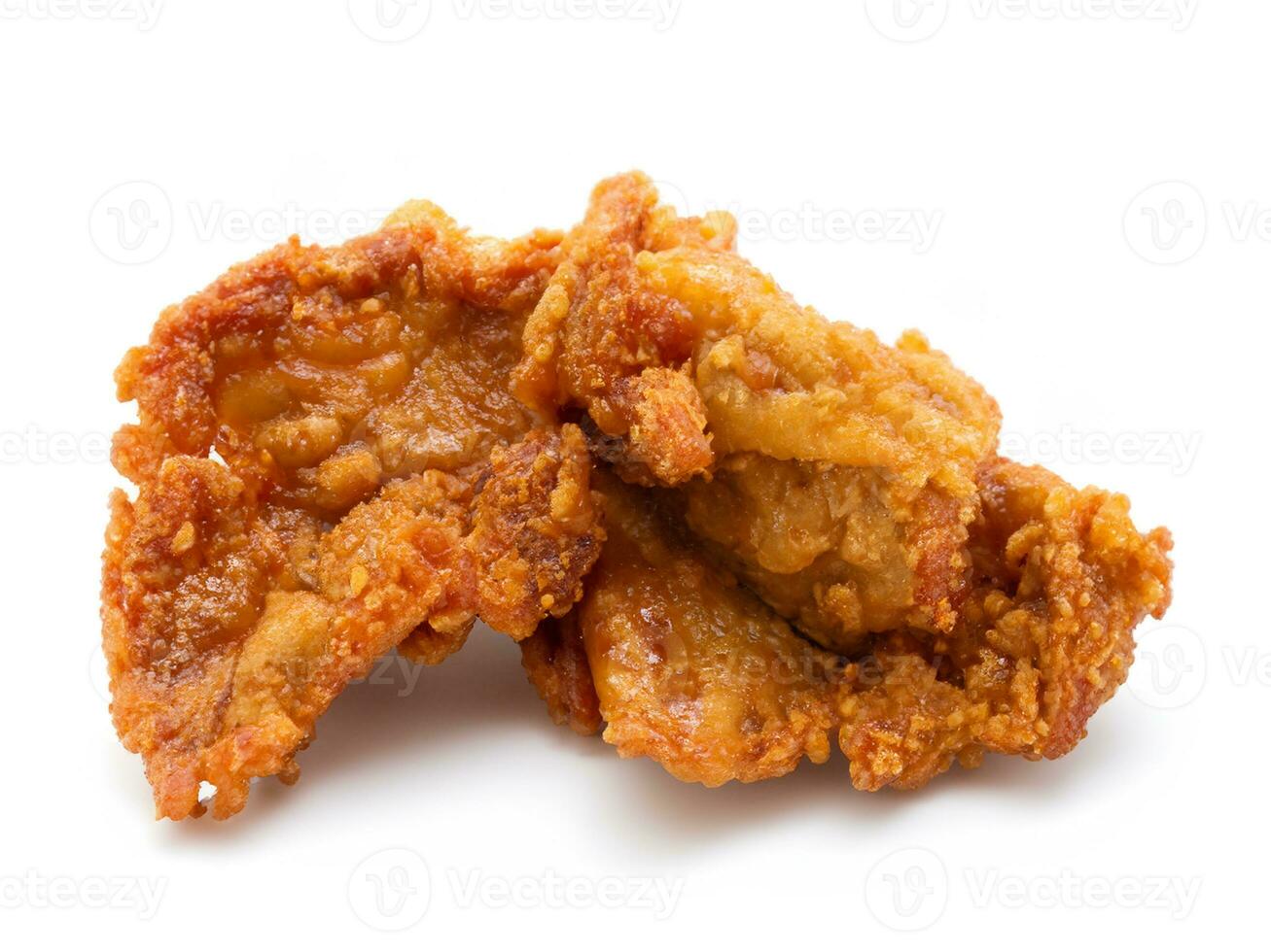 fried chicken on white background photo