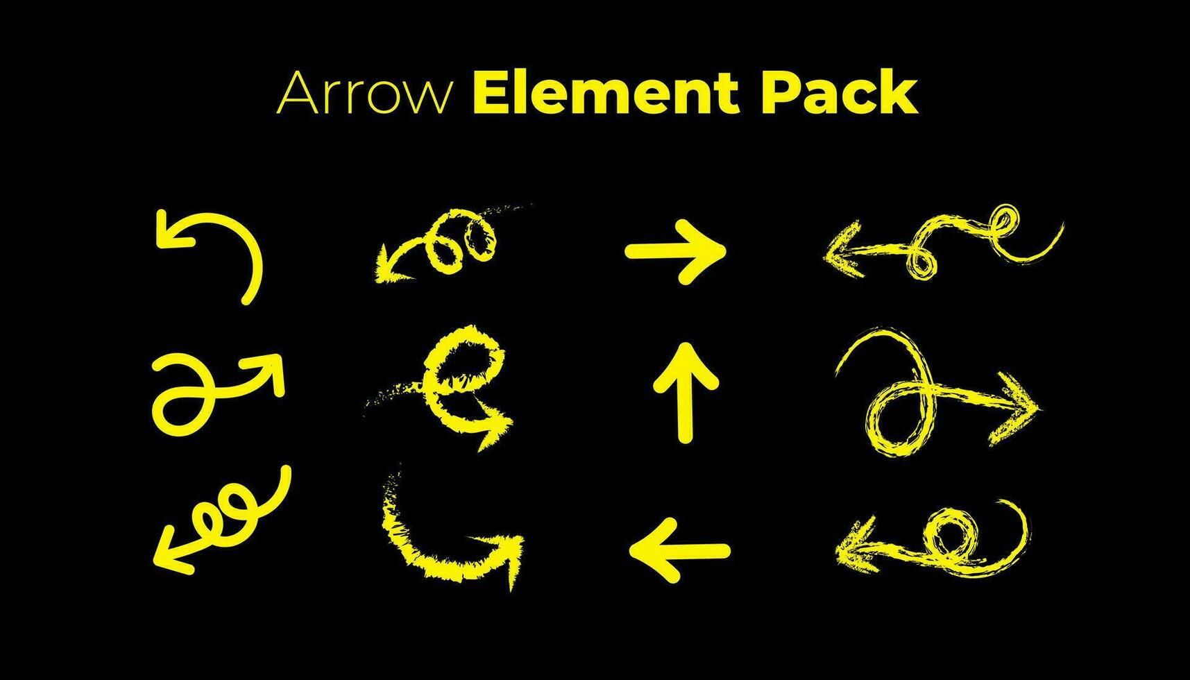 Arrow pointer element pack, available in various shapes and angles. vector