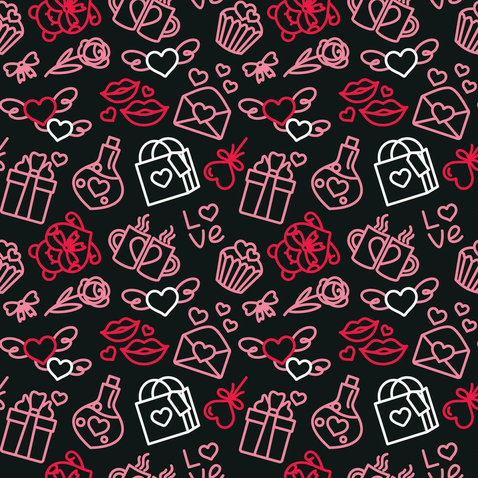 San Valentine's Day. Love. Celebration. Seamless pattern for fabric, wrapping, textile, wallpaper, apparel. Vector. vector