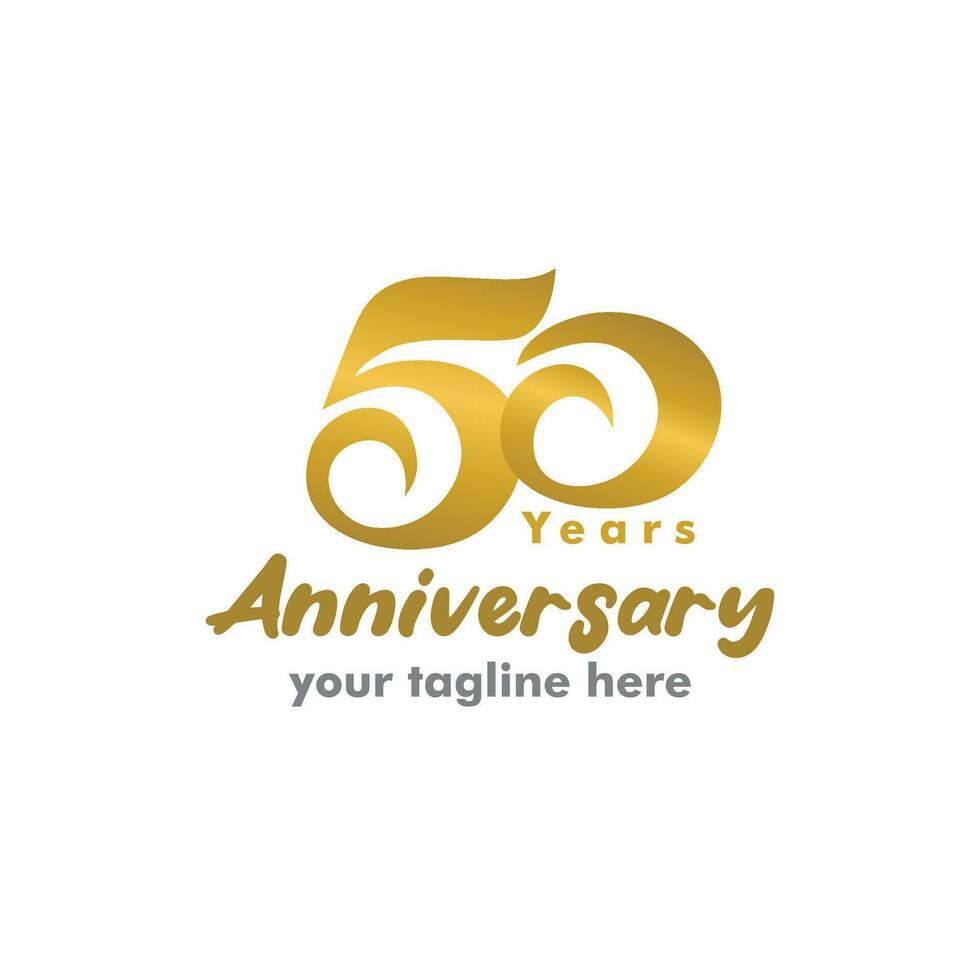 50 years anniversary, 50th anniversary emblem in birthday concept template design vector