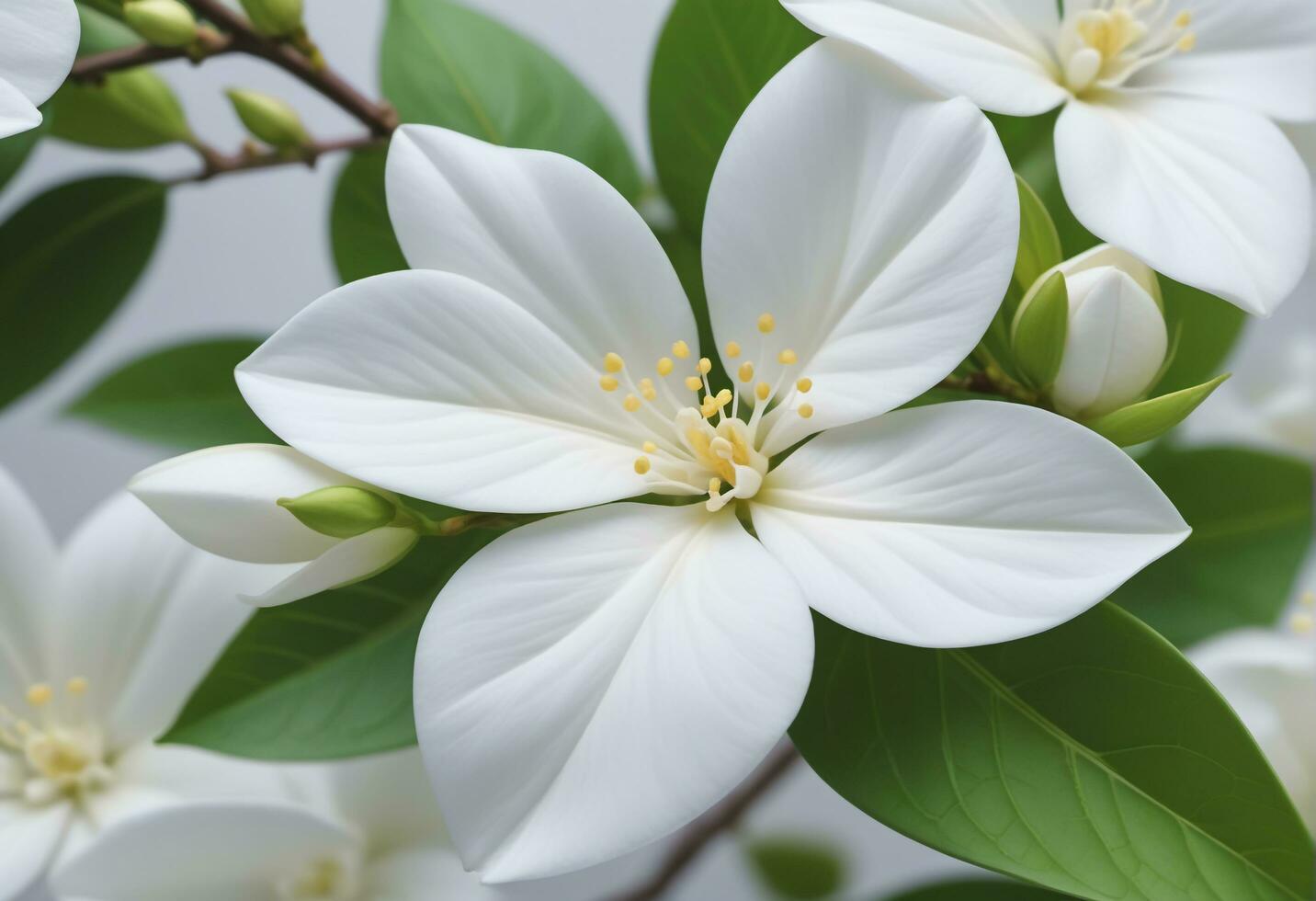 Beautifull white Jasmine flower. AI Generative photo