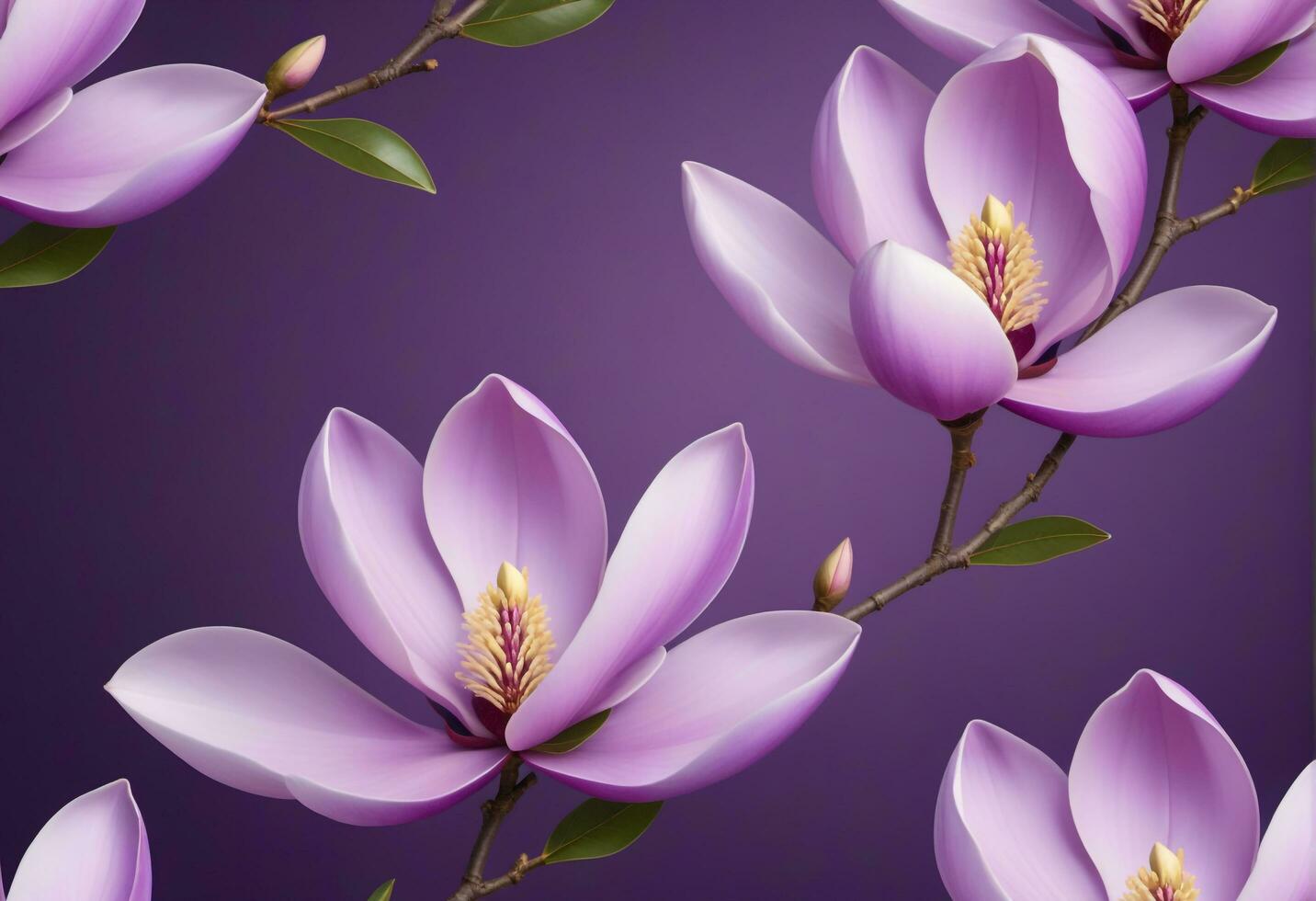 púrpura magnolia flor. ai generativo foto