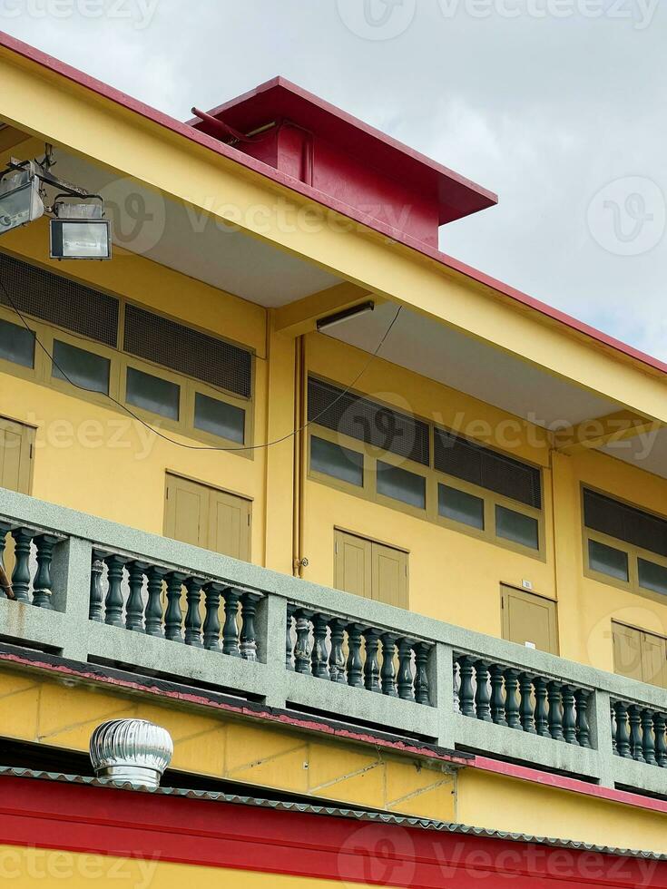 colorful colonial houses at the old town in colombia. photo
