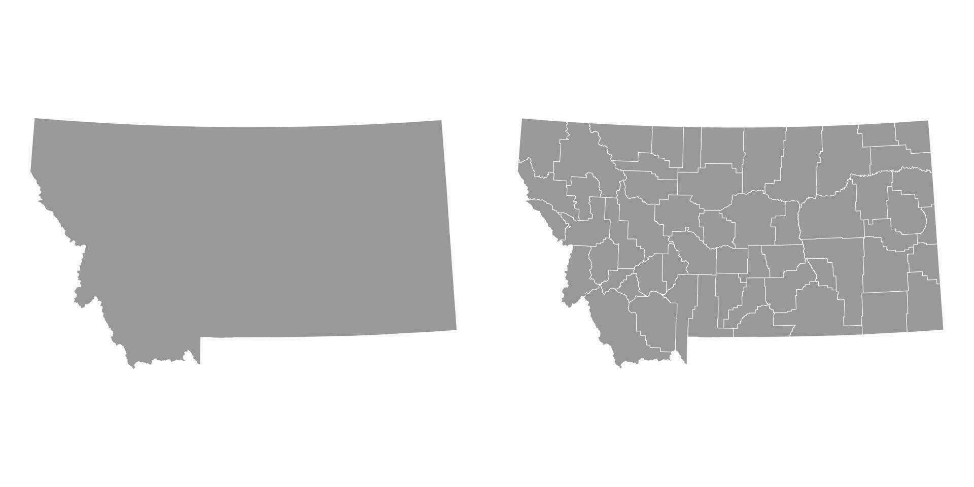 Montana state gray maps. Vector illustration.