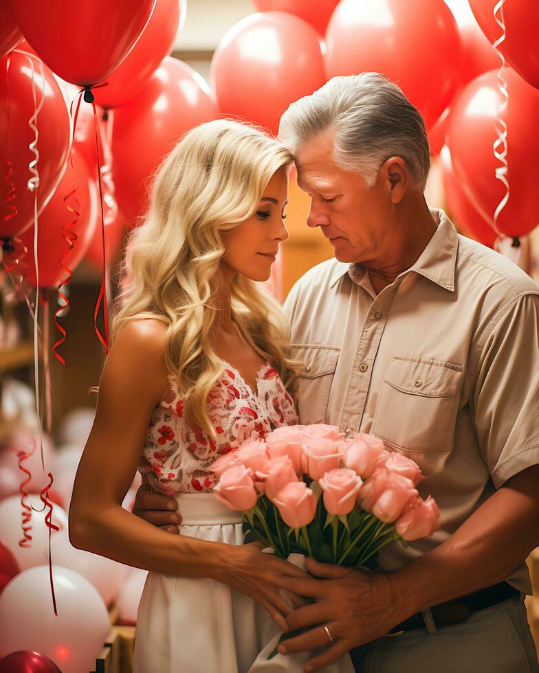 romántico San Valentín día, regalo intercambiar para un reconfortante celebracion. ai generado foto